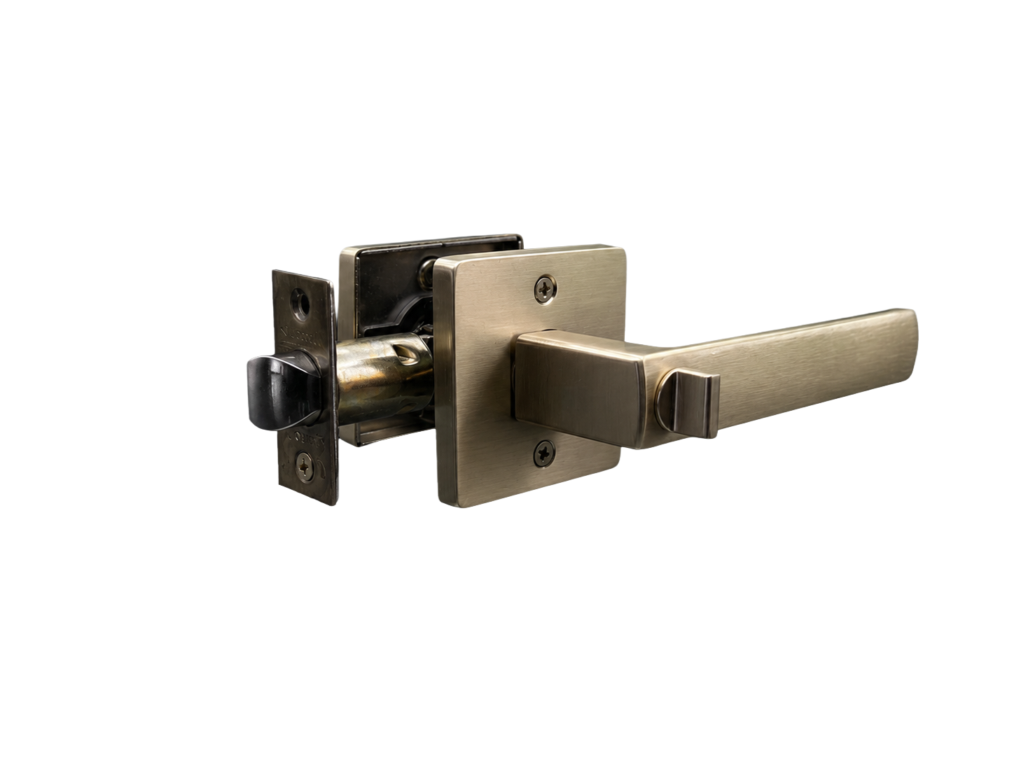ASTON ENTRANCE SET SATIN BRASS DOOR HANDLE