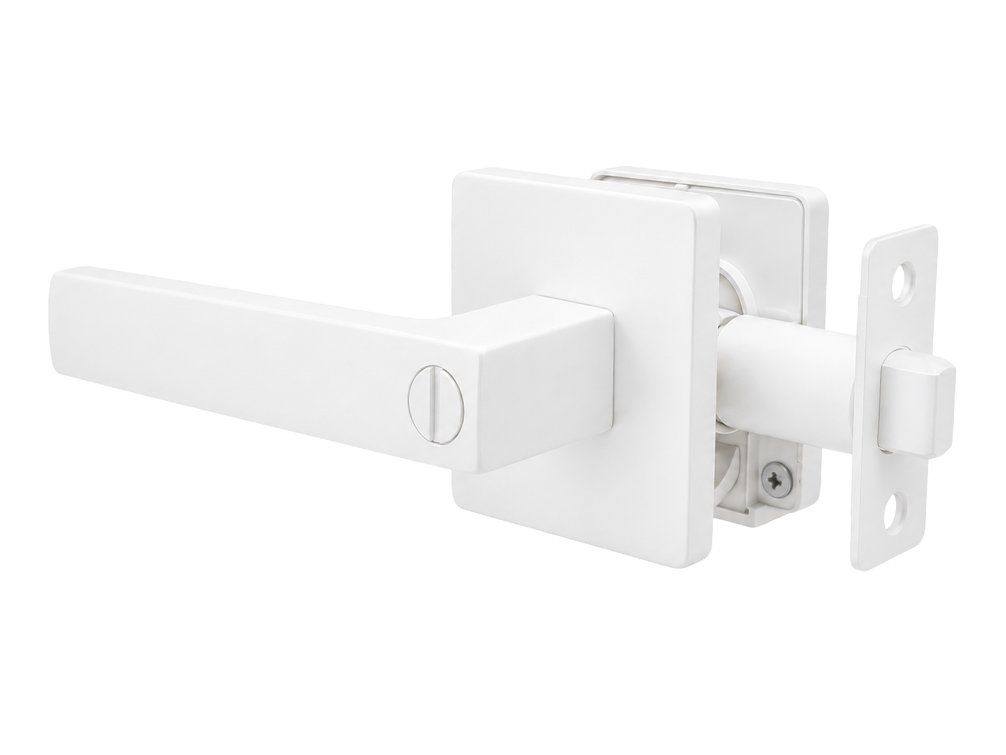 ASTON PRIVACY SET MATT WHITE DOOR HANDLE