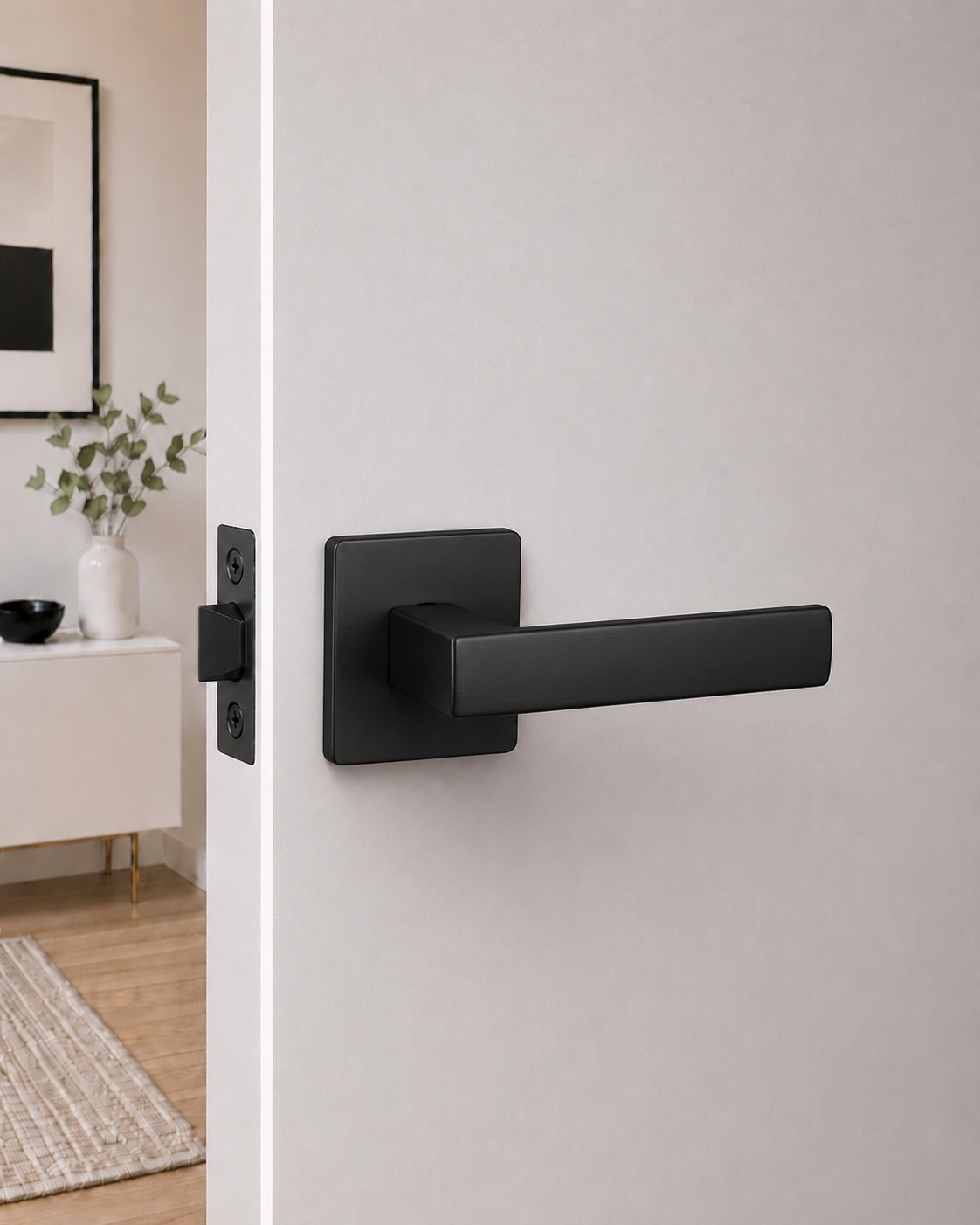 ASTON PASSAGE SET MATT BLACK DOOR HANDLE