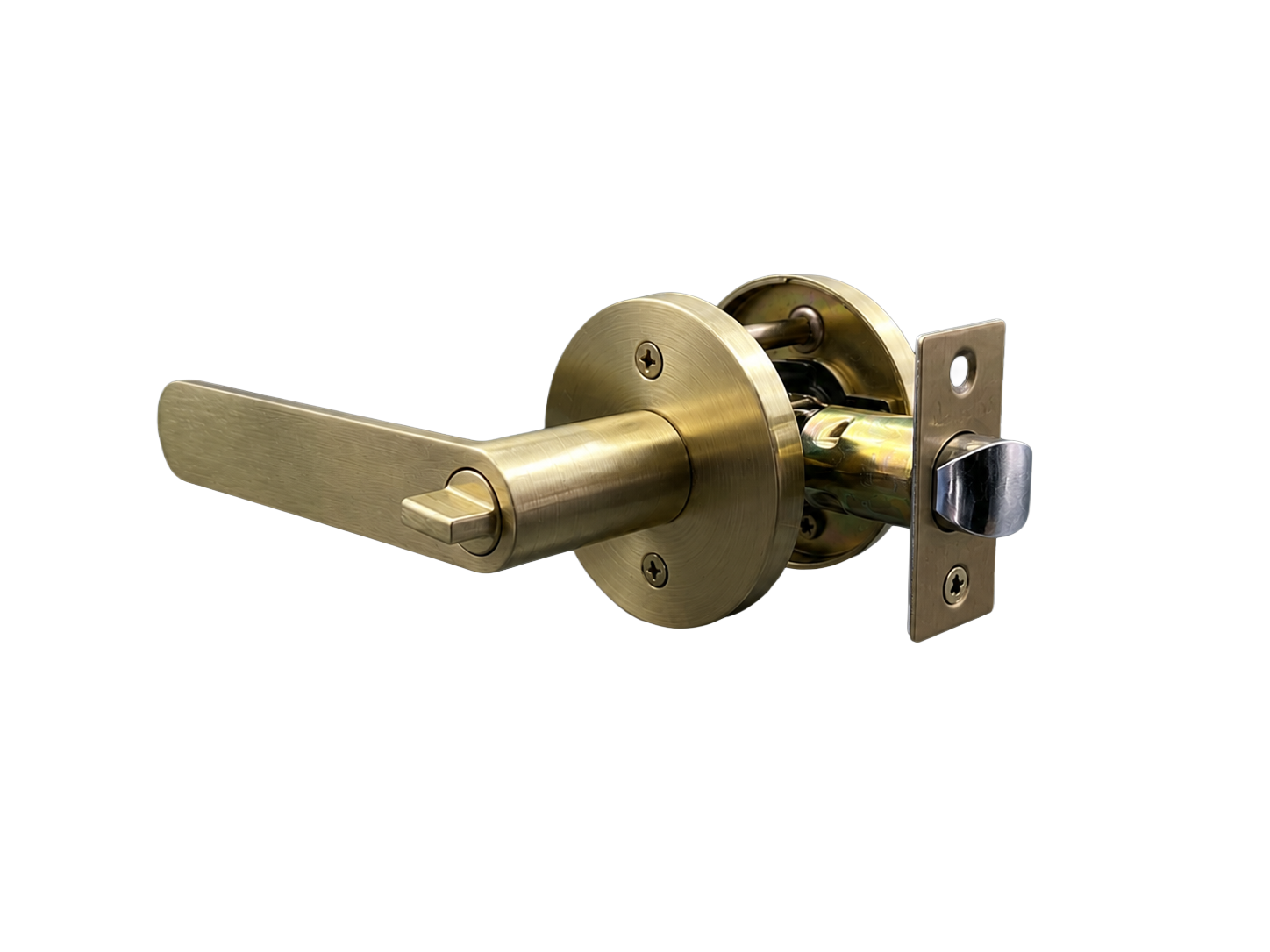 BELLA PRIVACY SET SATIN BRASS DOOR HANDLE