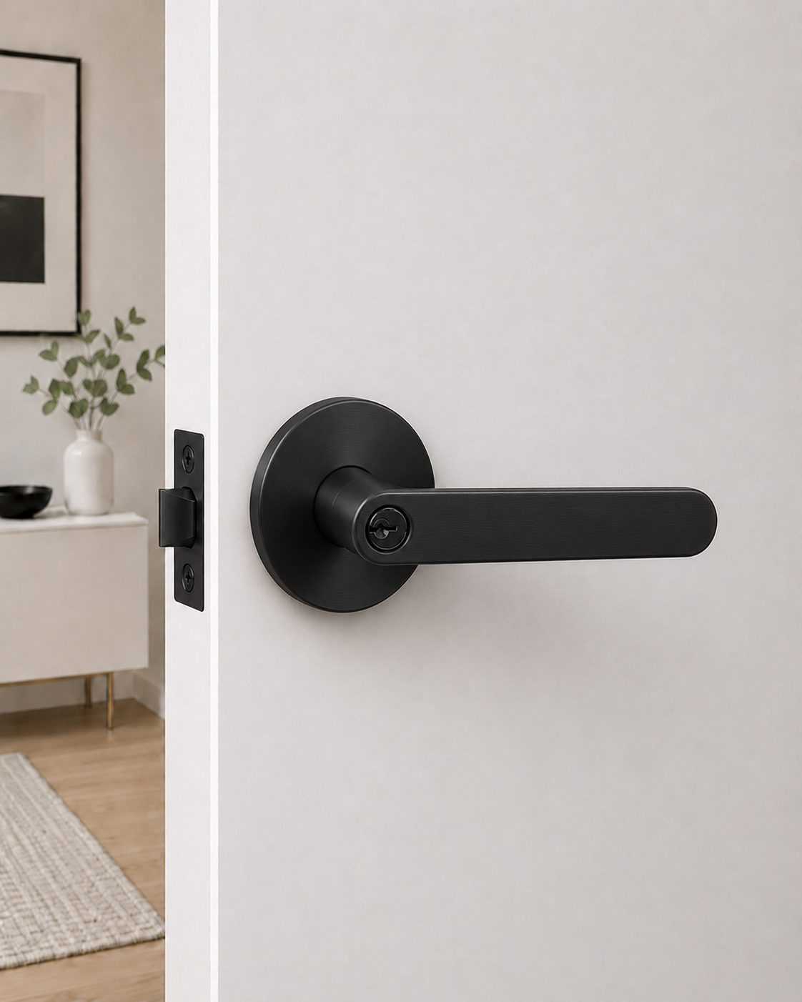 BELLA ENTRANCE SET MATT BLACK DOOR HANDLE