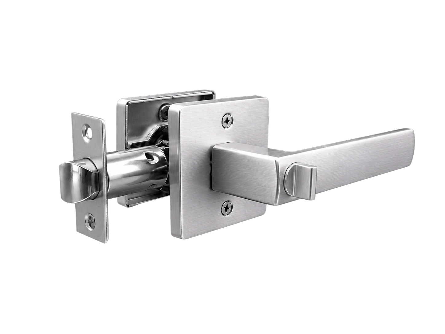 ASTON PRIVACY SET SATIN CHROME DOOR HANDLE