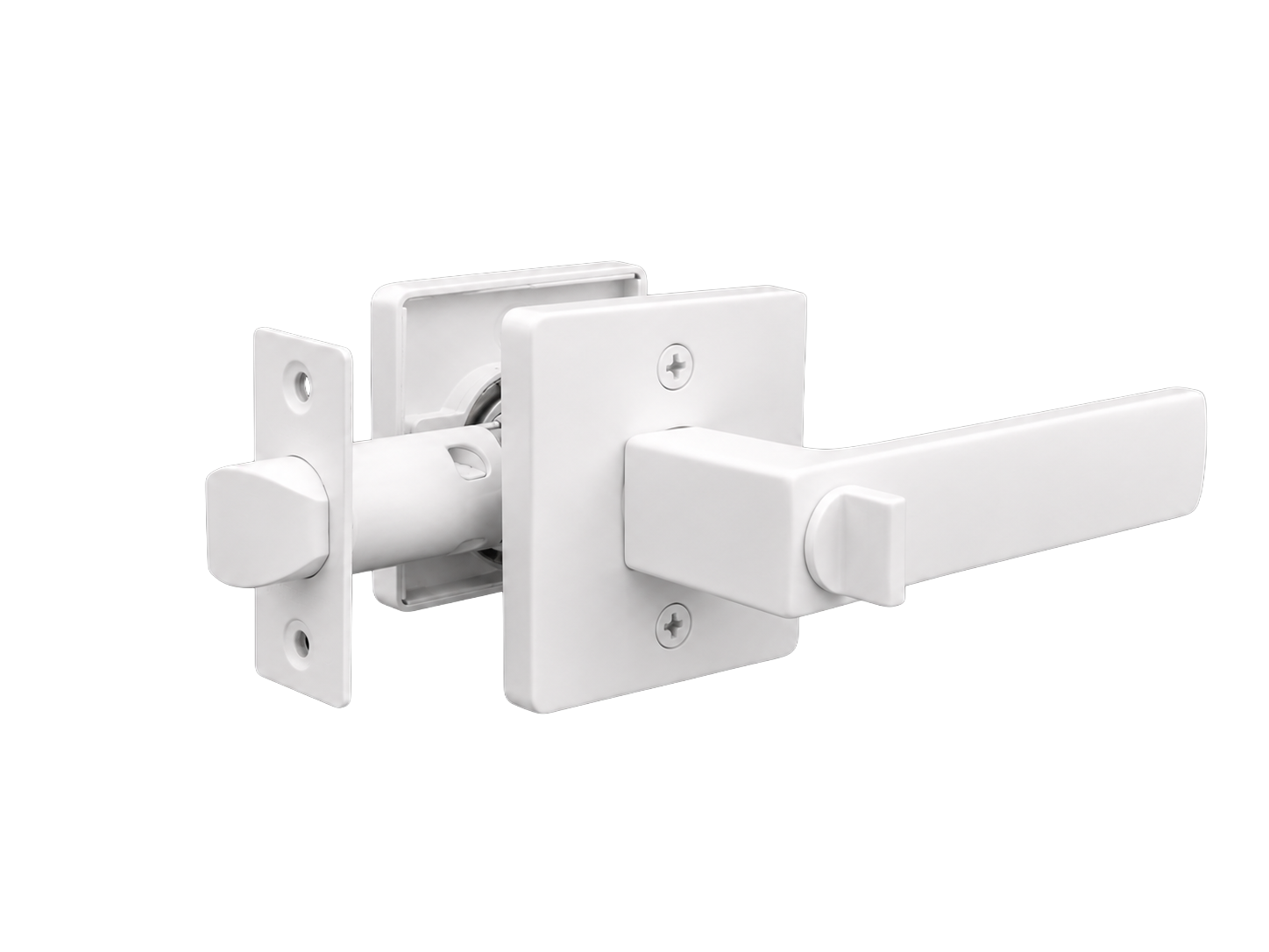 ASTON PRIVACY SET MATT WHITE DOOR HANDLE
