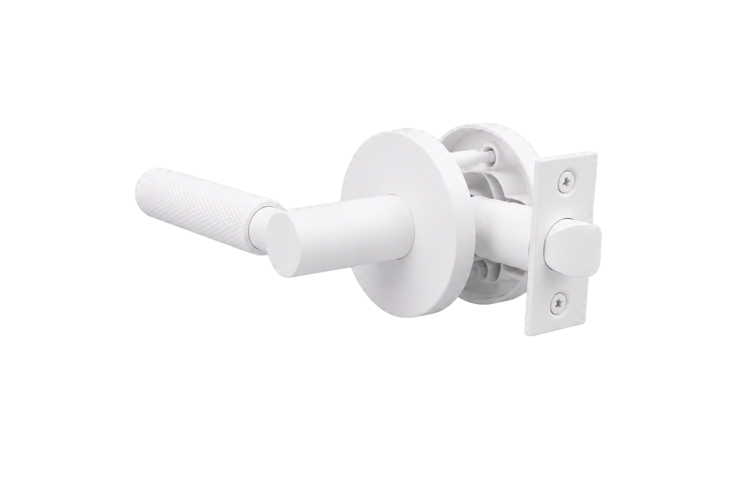 PERA PASSAGE SET MATT WHITE DOOR HANDLE