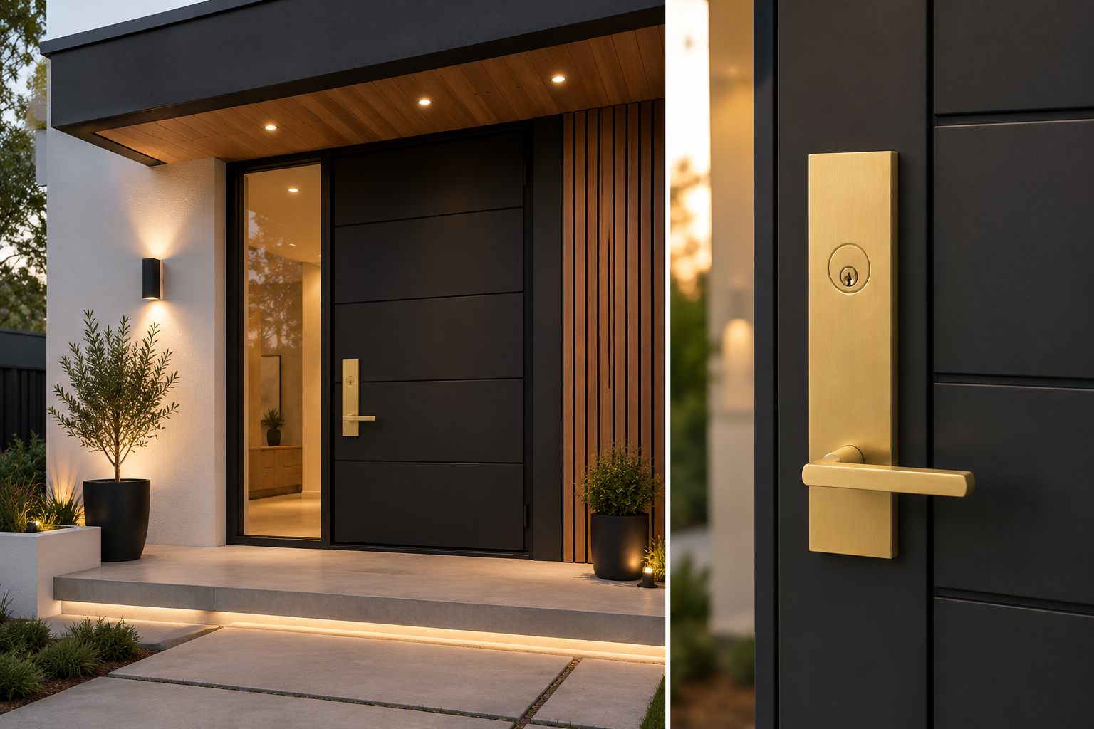 ENTRY DOOR HANDLES - BRUSHED BRASS