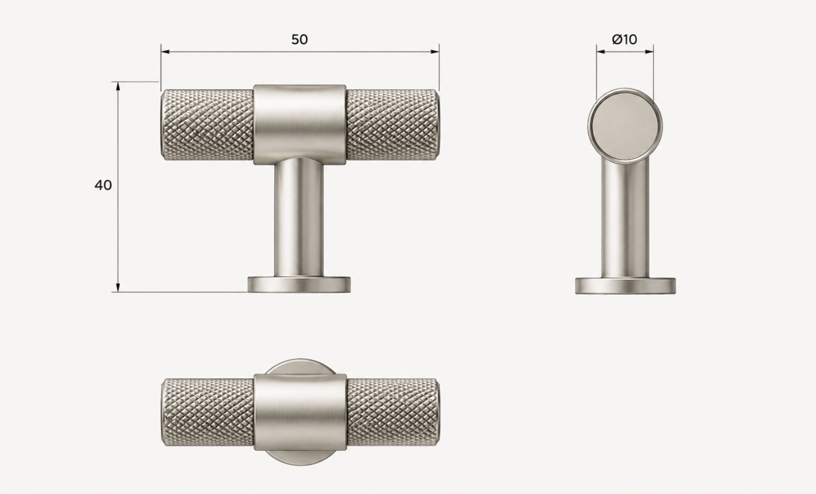 CABINETRY PULL - SATIN BRUSHED NICKEL - 50mm