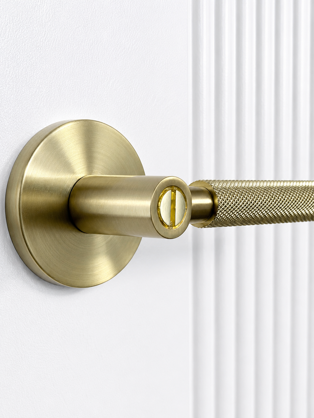 PERA ENTRANCE SET SATIN BRASS DOOR HANDLE