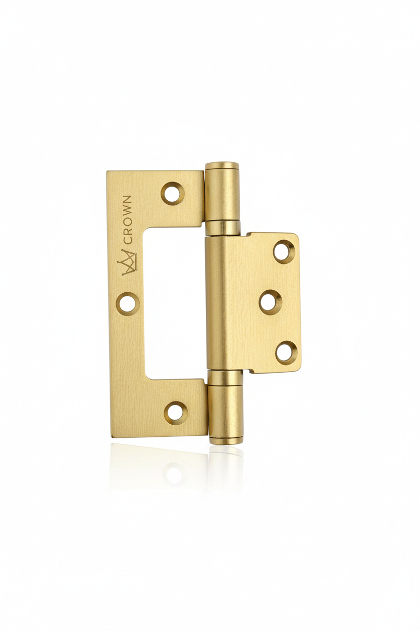 EASY FIX HINGE - HIRLINE HINGE - SATIN BRASS GOLD - DOOR HINGE