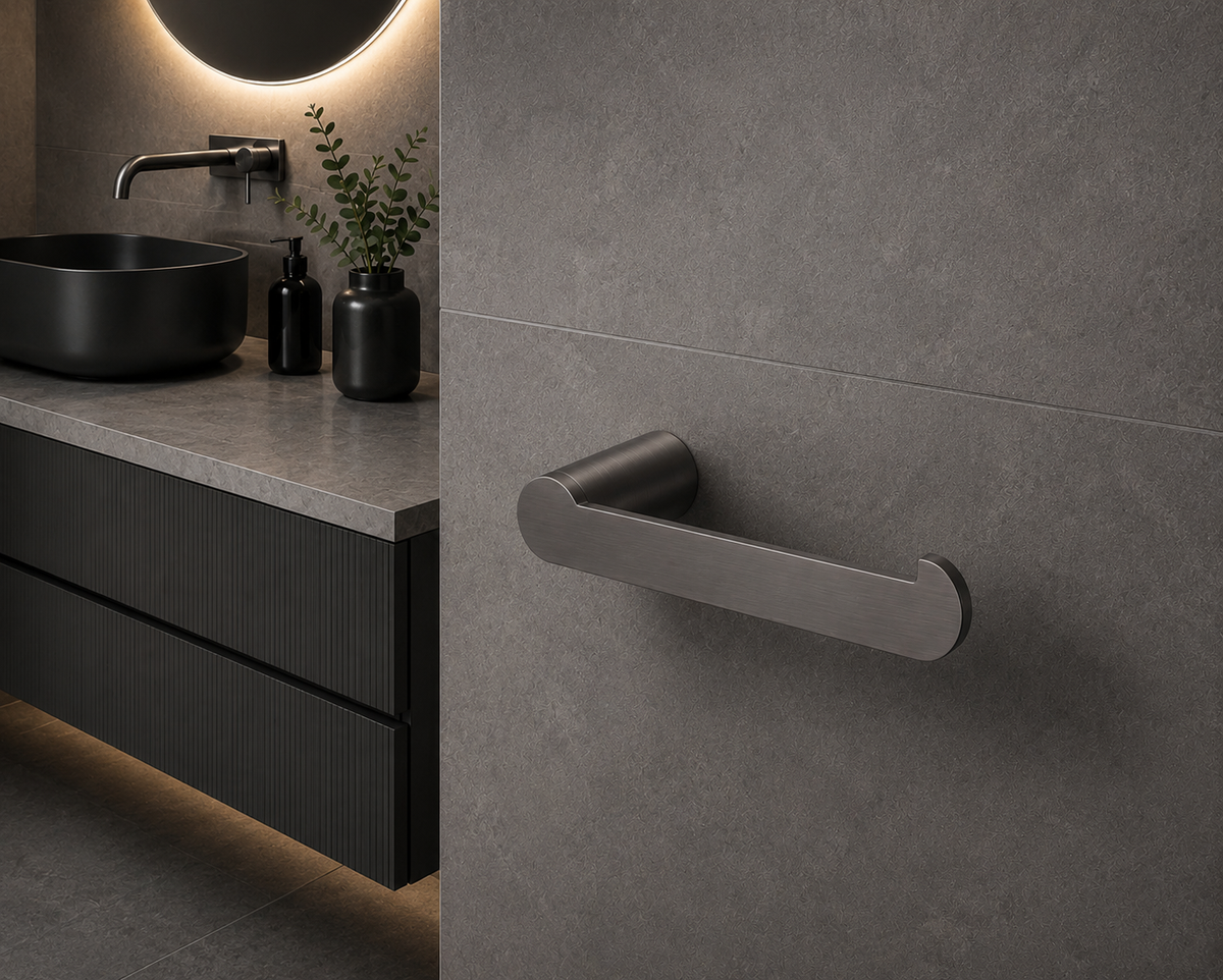 TOILET ROLL HOLDER – GUNMETAL