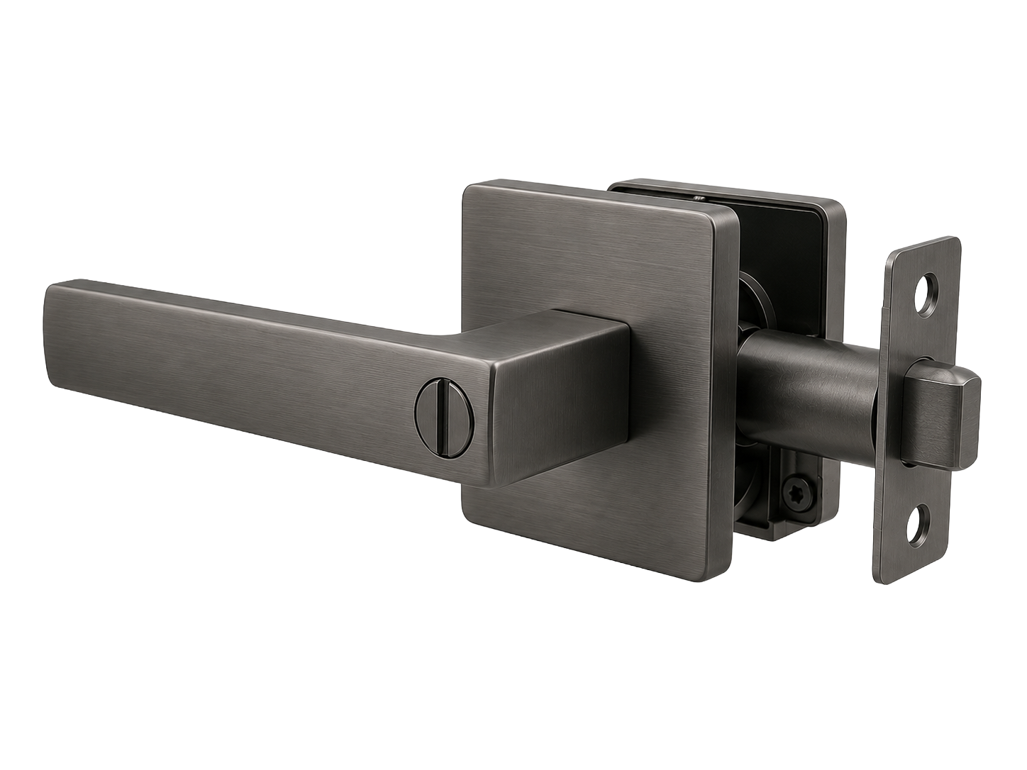 ASTON PRIVACY SET BRUSHED GUNMETAL DOOR HANDLE