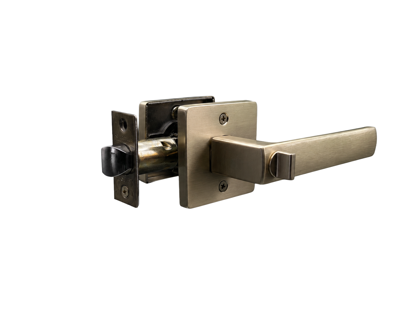 ASTON PRIVACY SET  SATIN BRASS DOOR HANDLE