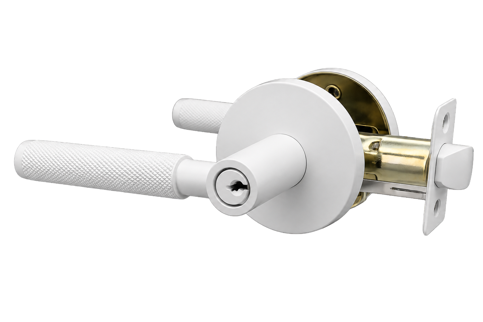 PERA ENTRANCE SET MATT WHITE DOOR HANDLE