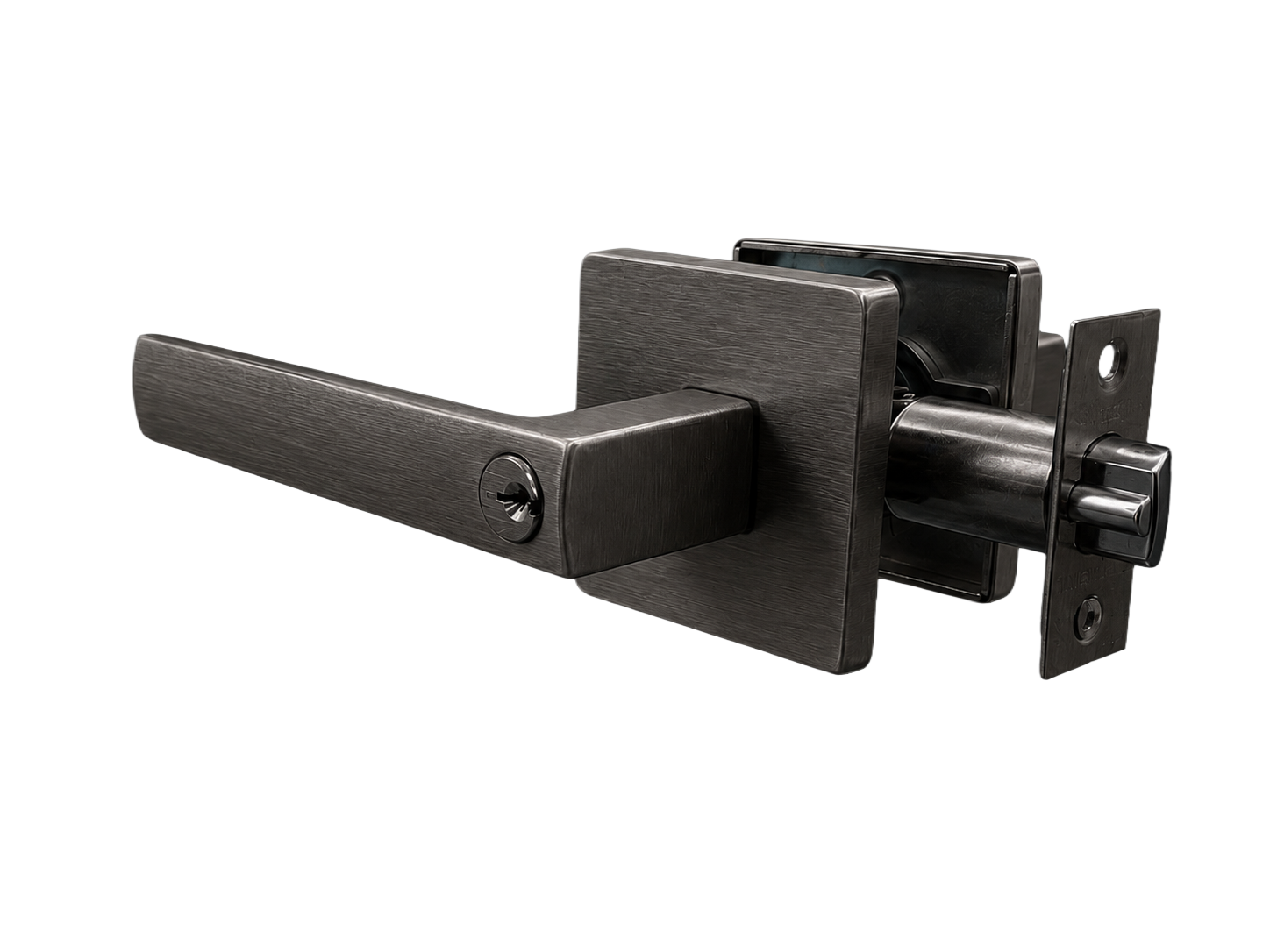 ASTON ENTRANCE SET BRUSHED GUNMETAL DOOR HANDLE