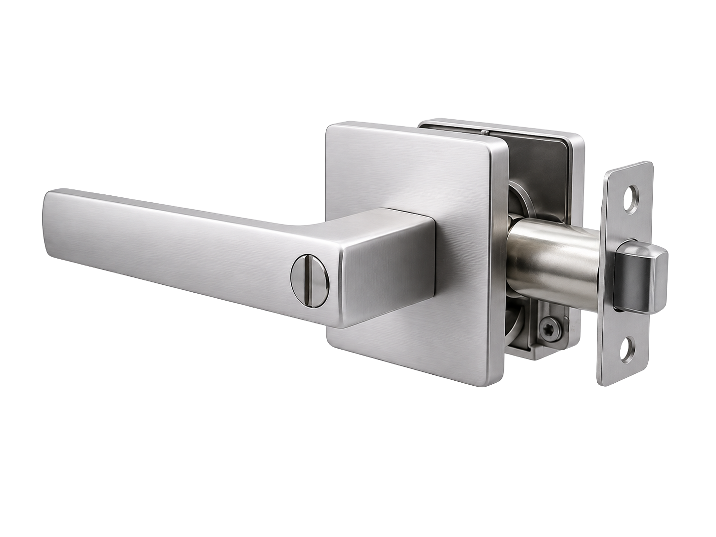 ASTON PRIVACY SET SATIN CHROME DOOR HANDLE