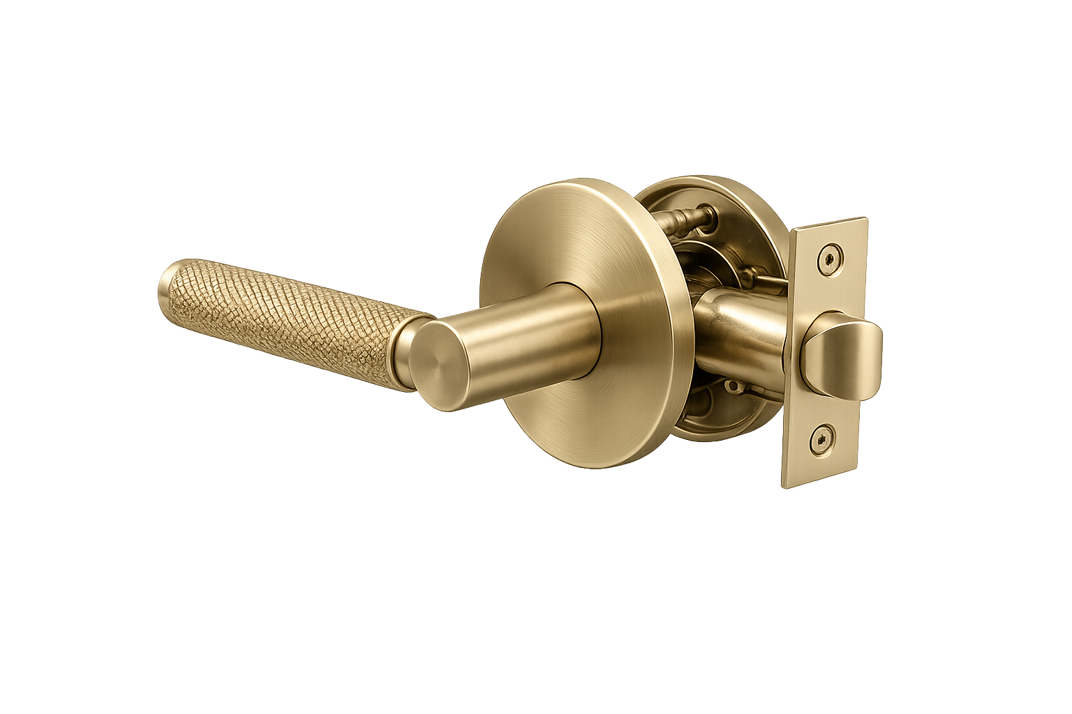 PERA PASSAGE SET SATIN BRASS DOOR HANDLE