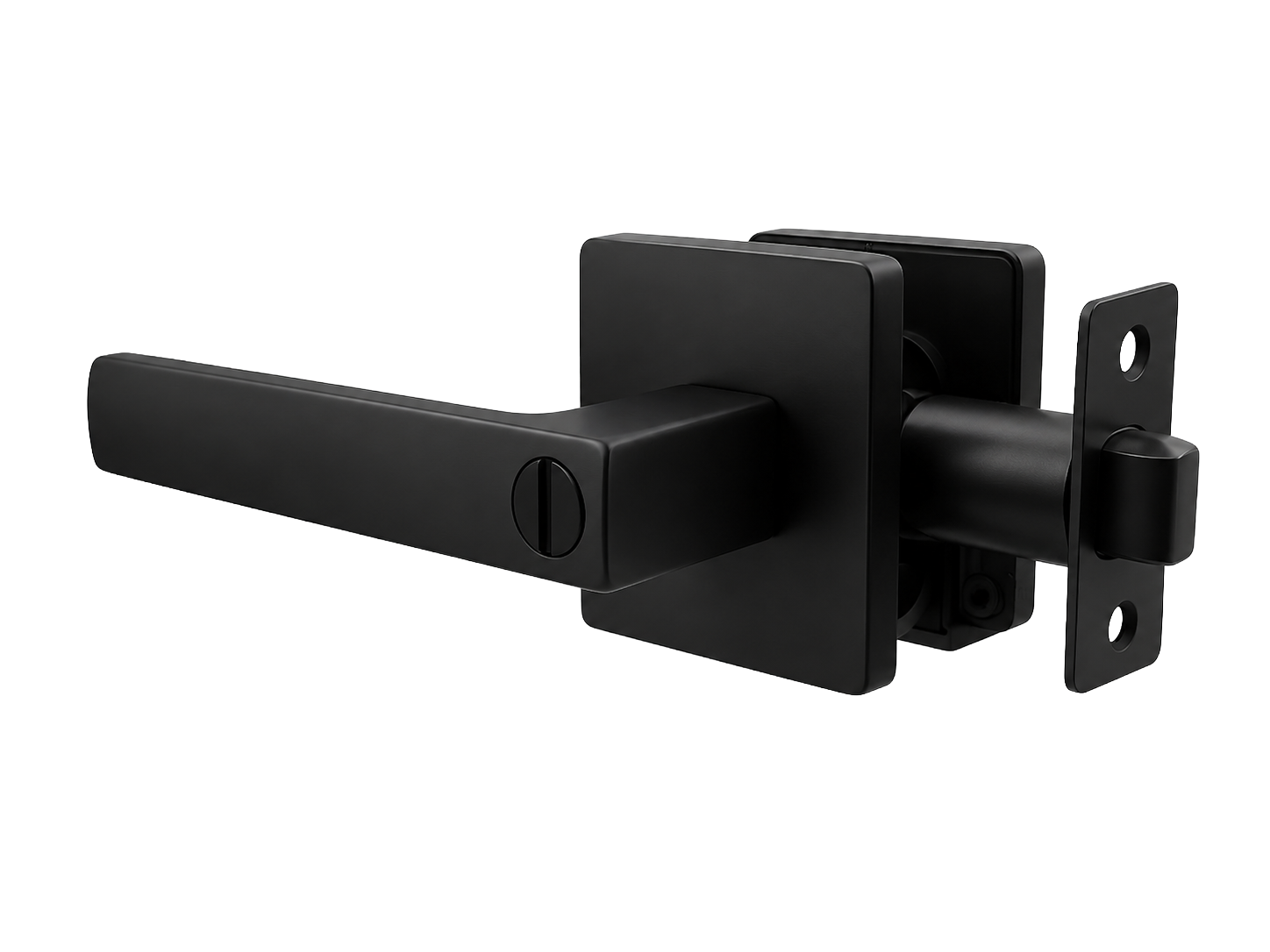 ASTON PRIVACY SET MATT BLACK DOOR HANDLE