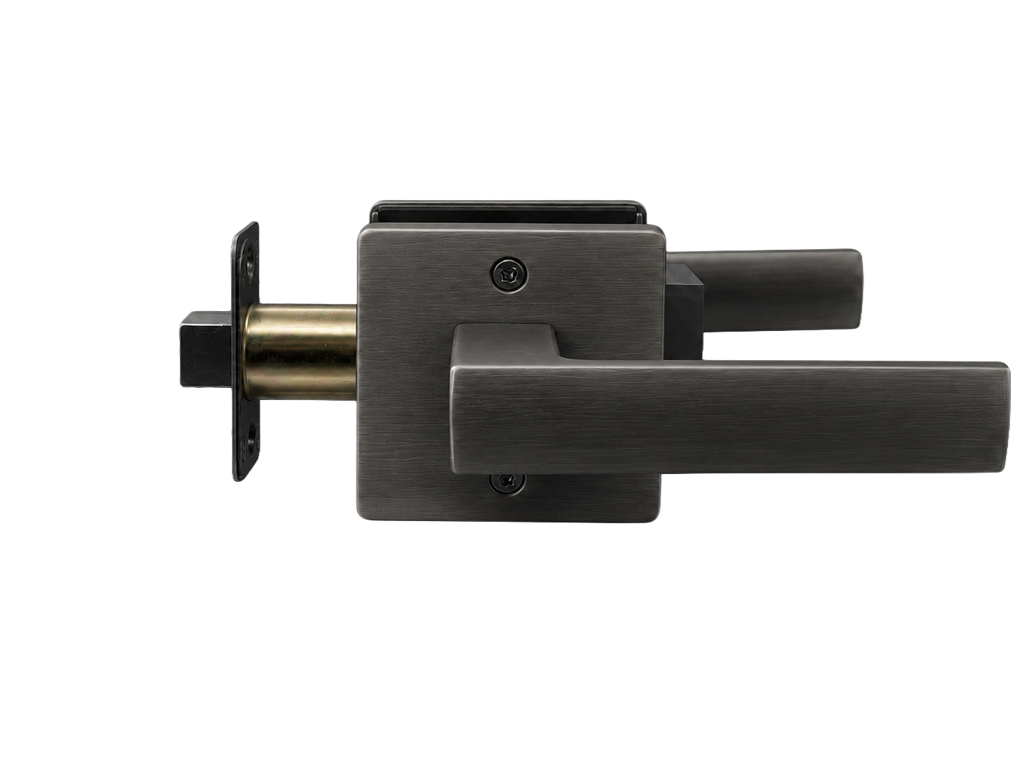 ASTON PASSAGE SET BRUSHED GUNMETAL DOOR HANDLE