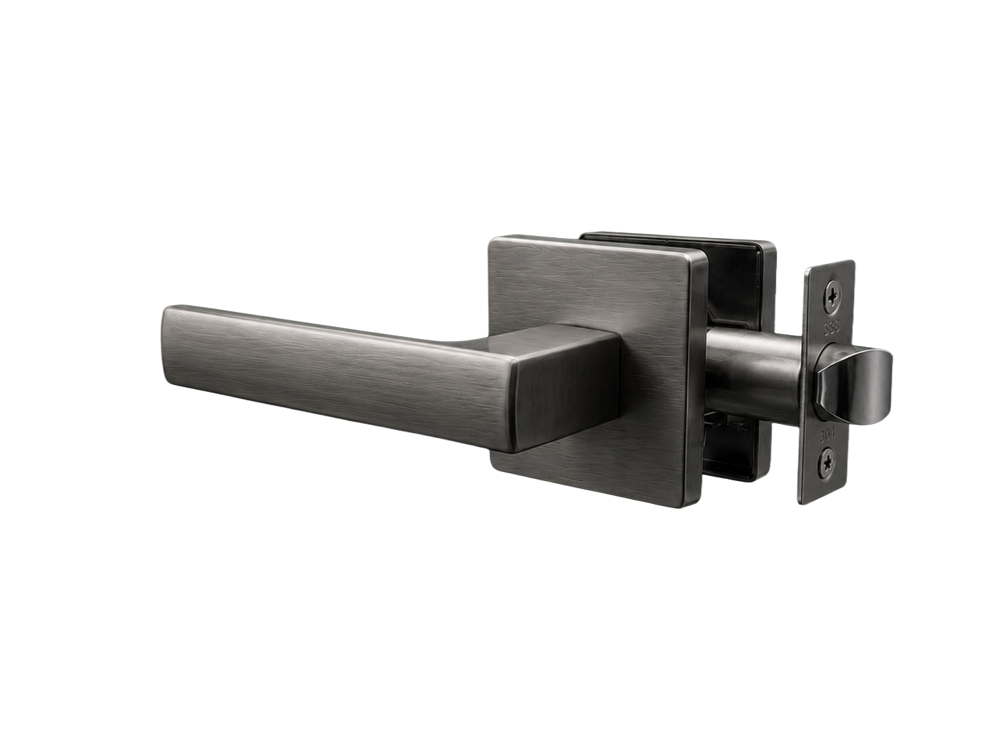 ASTON PASSAGE SET BRUSHED GUNMETAL DOOR HANDLE