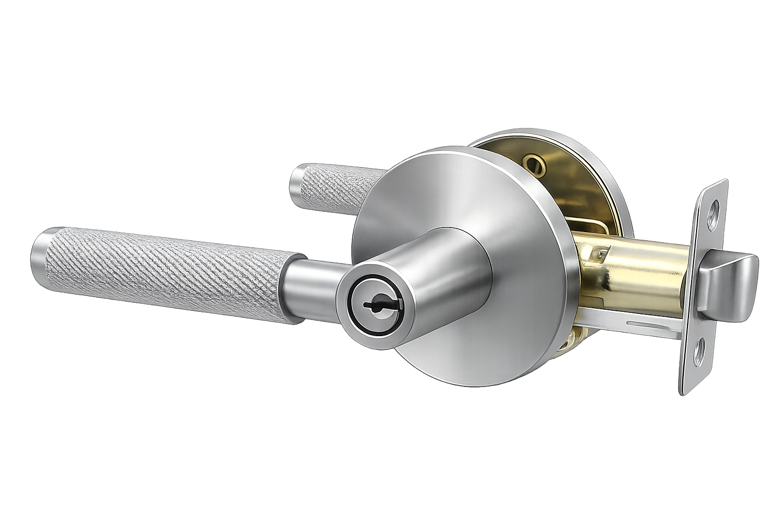 PERA ENTRANCE SET SATIN CHROME DOOR HANDLE