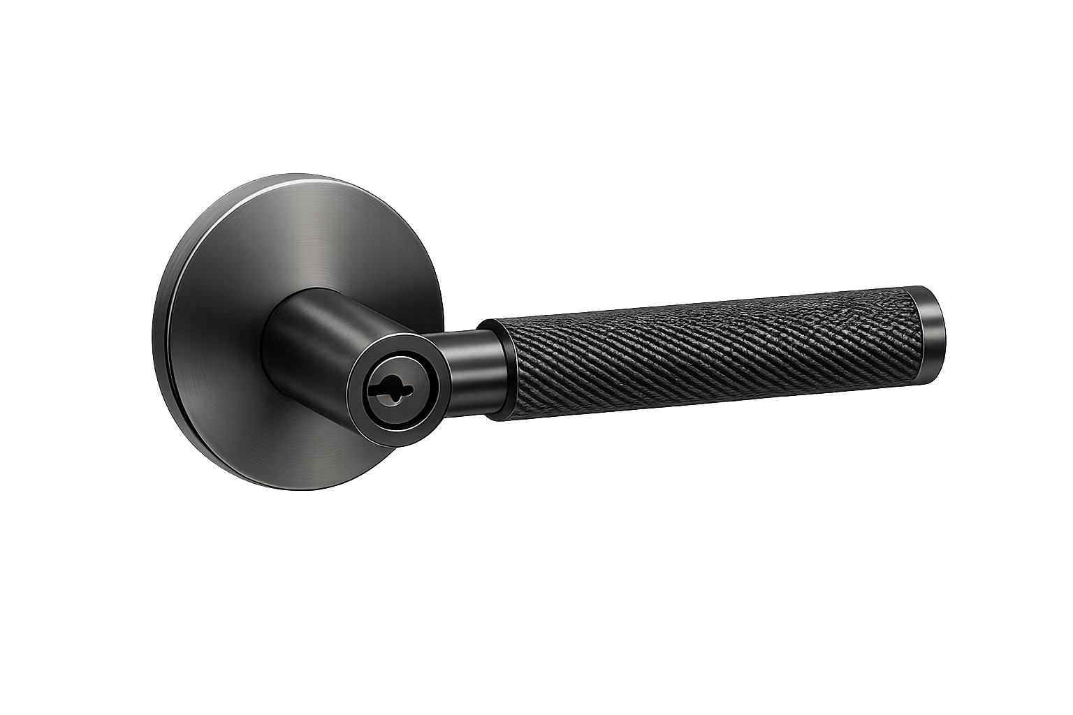 PERA ENTRANCE SET BRUSHED GUNMETAL DOOR HANDLE