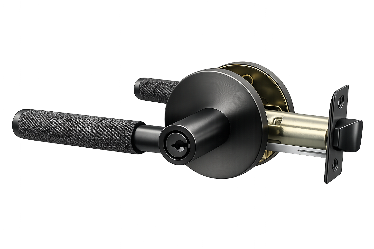 PERA ENTRANCE SET BRUSHED GUNMETAL DOOR HANDLE