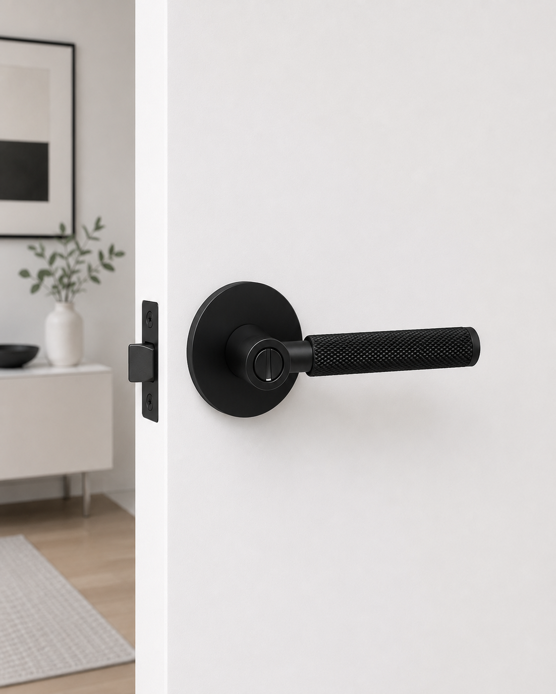 PERA PRIVACY SET MATT BLACK DOOR HANDLE