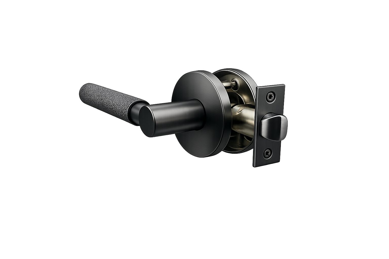 PERA PASSAGE SET BRUSHED GUNMETAL DOOR HANDLE