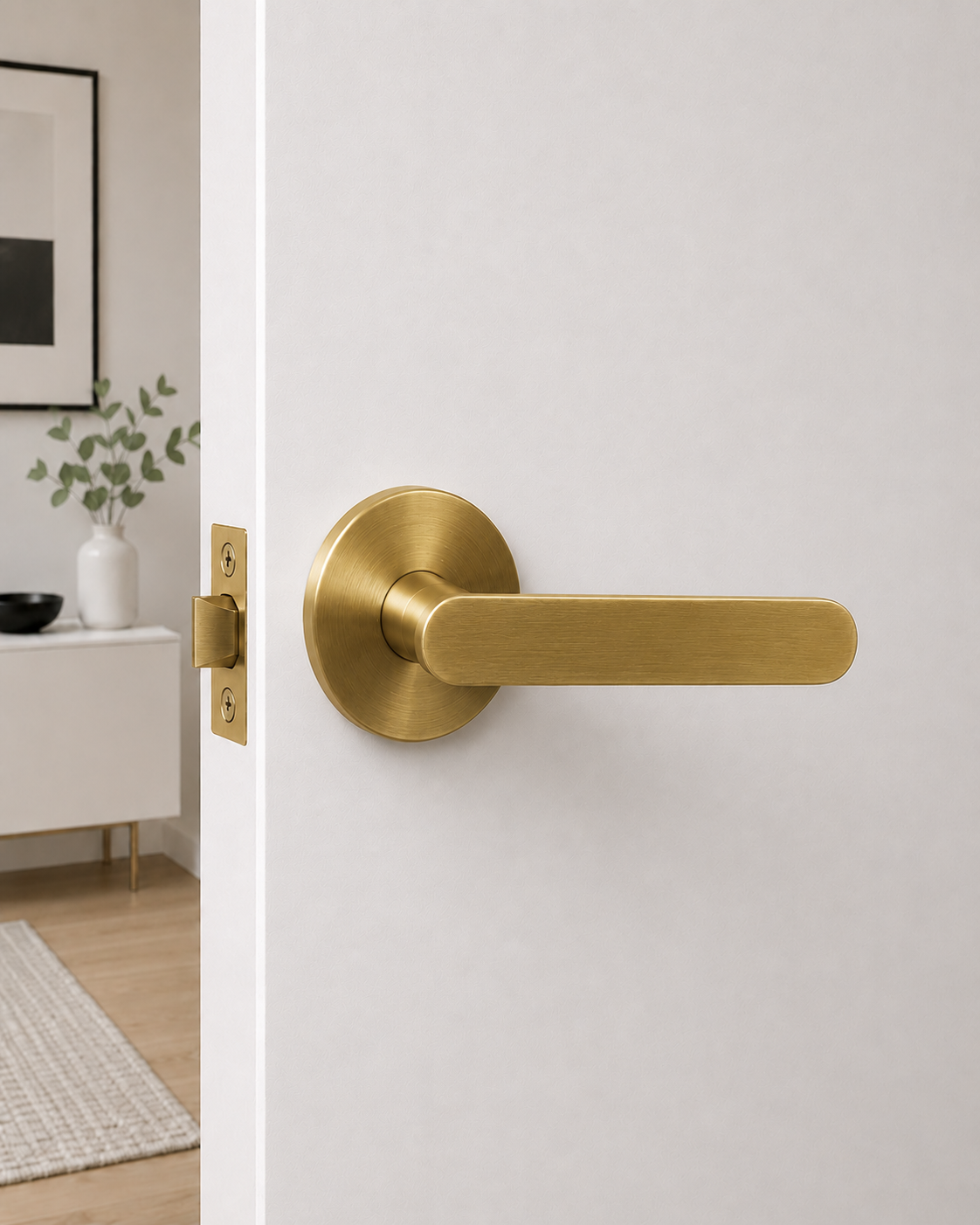 BELLA DUMMY SATIN BRASS DOOR HANDLE