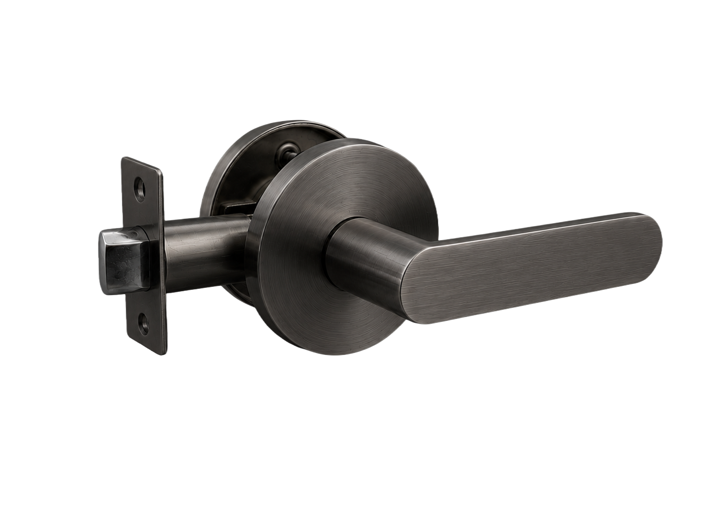 BELLA PASSAGE SET BRUSHED GUNMETAL DOOR HANDLE