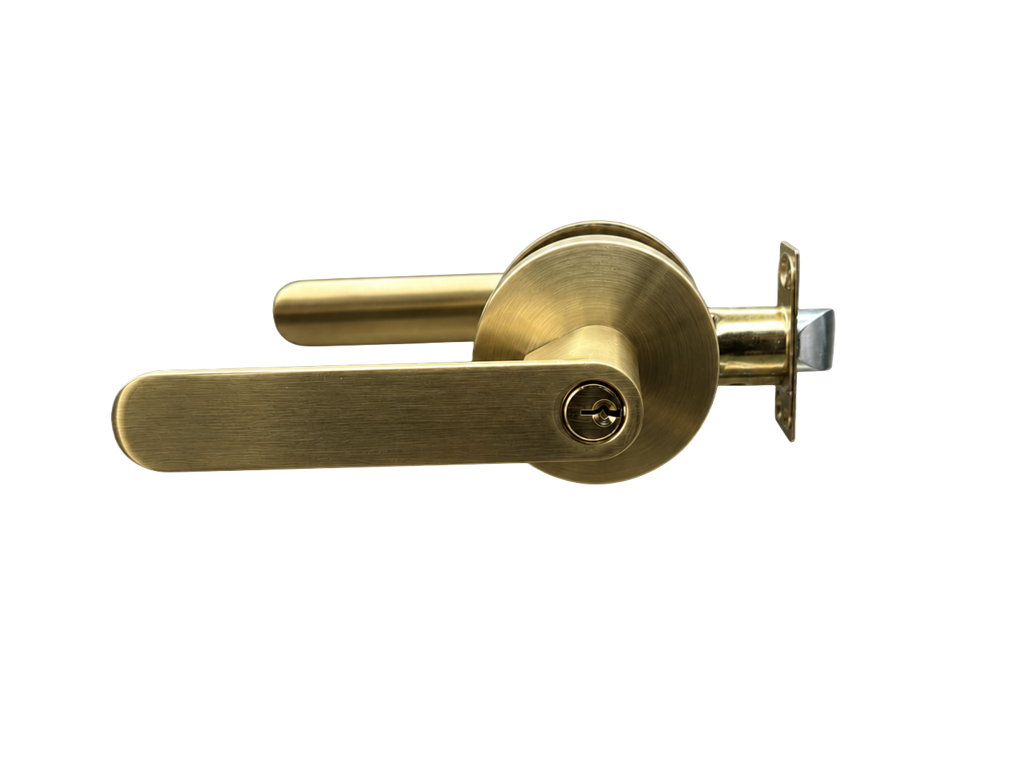 BELLA ENTRANCE SET SATIN BRASS DOOR HANDLE