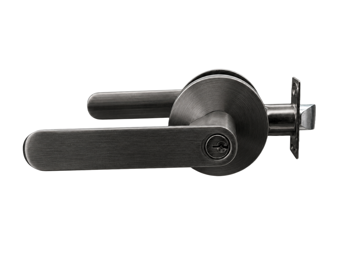 BELLA ENTRANCE SET BRUSHED GUNMETAL DOOR HANDLE