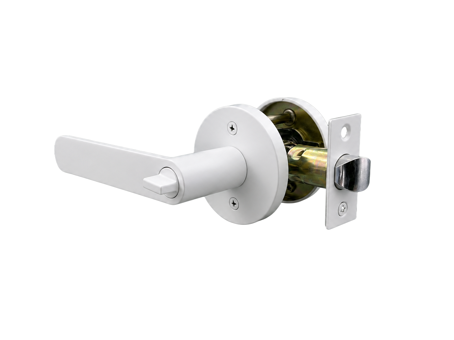 BELLA ENTRANCE SET MATT WHITE DOOR HANDLE