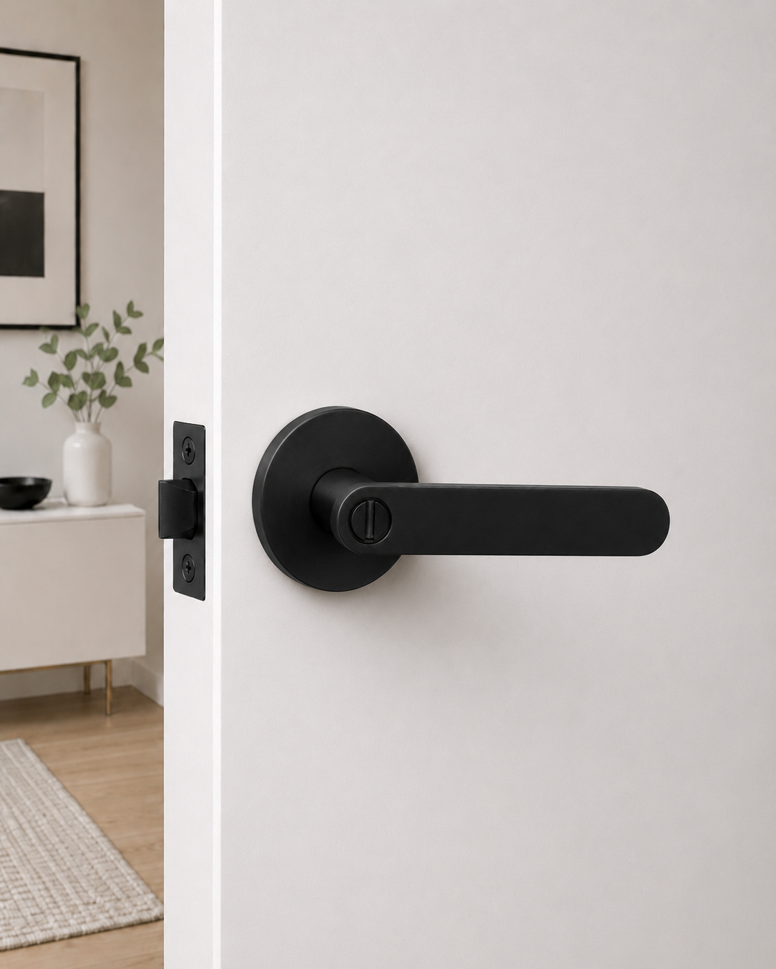 BELLA PRIVACY SET MATT BLACK DOOR HANDLE