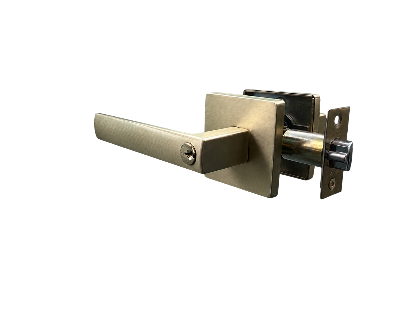 ASTON ENTRANCE SET SATIN BRASS DOOR HANDLE
