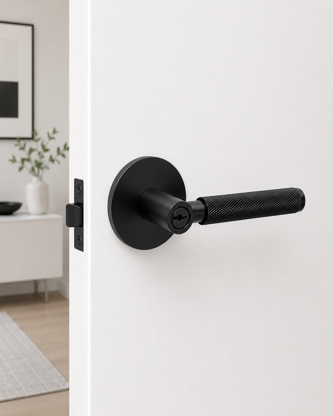 PERA ENTRANCE SET MATT BLACK DOOR HANDLE