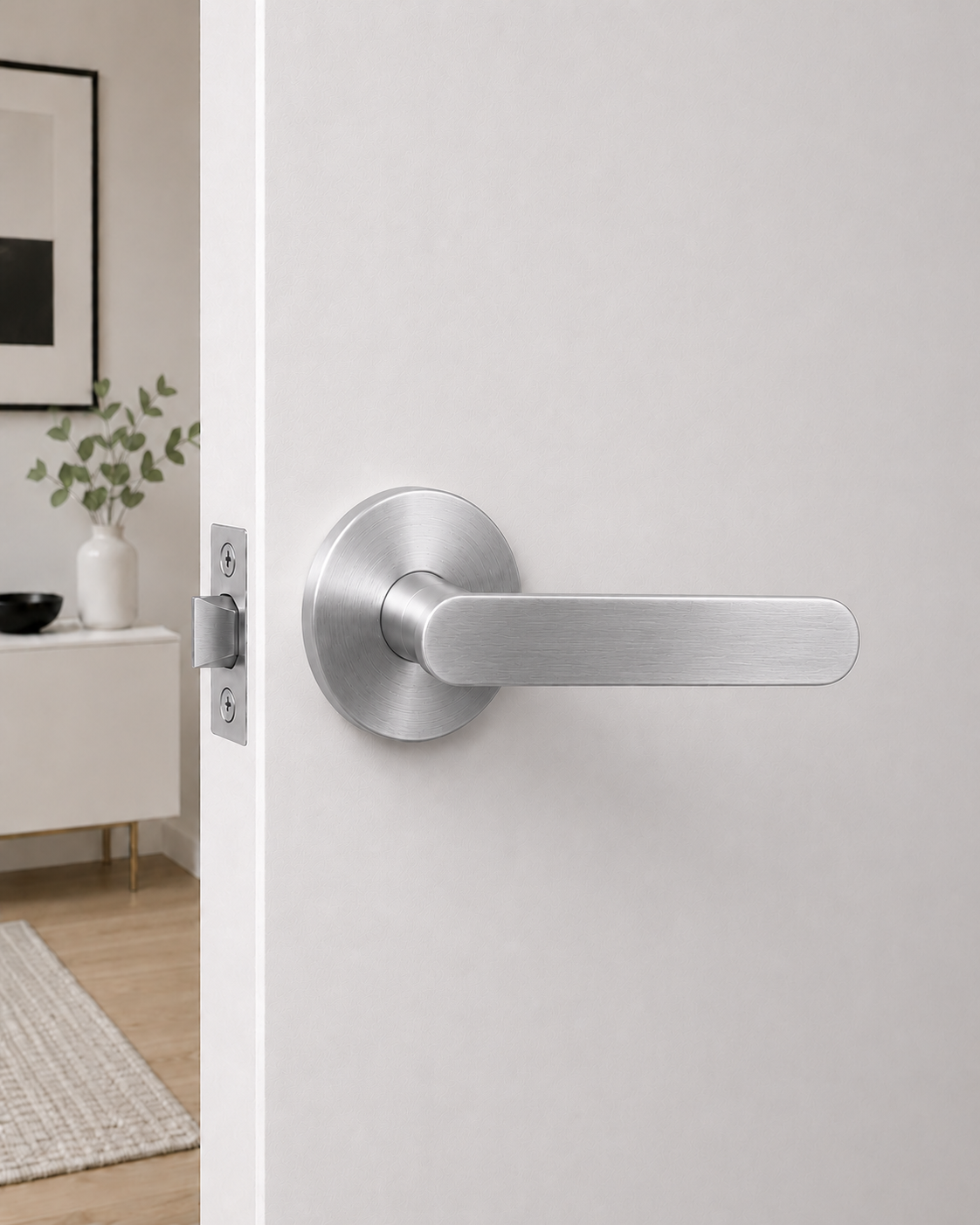 BELLA PASSAGE SET  SATIN CHROME DOOR HANDLE