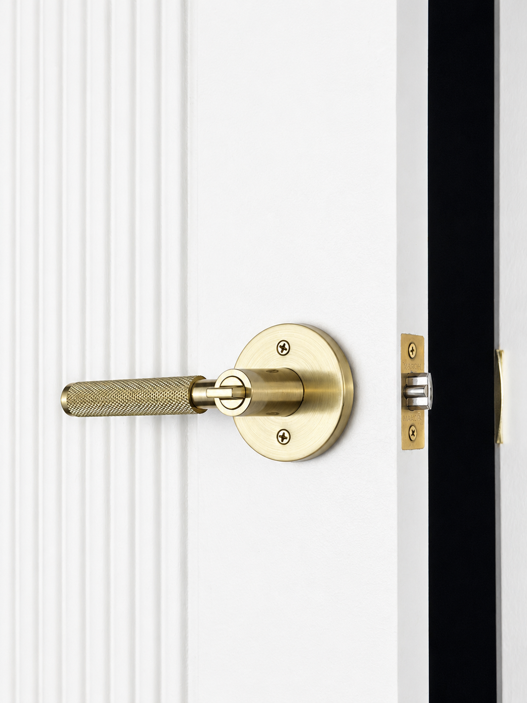 PERA ENTRANCE SET SATIN BRASS DOOR HANDLE