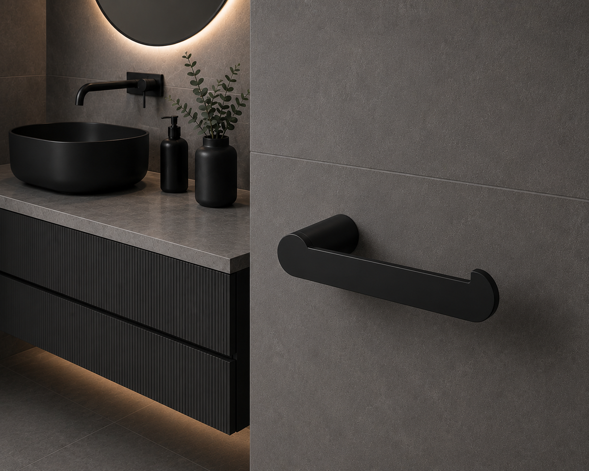 TOILET ROLL HOLDER – MATT BLACK