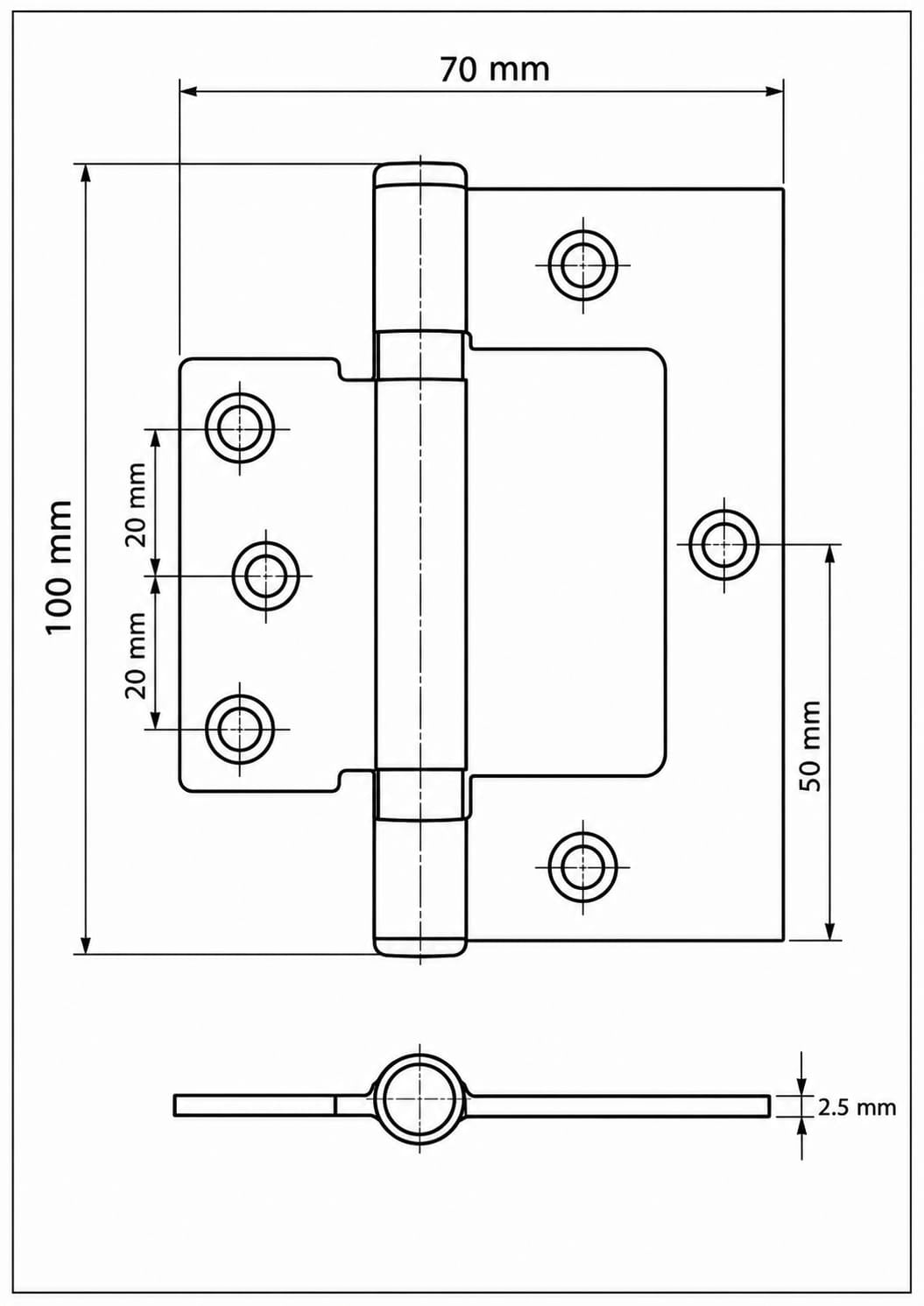 EASY FIX HINGE - HIRLINE HINGE - MATT WHITE - DOOR HINGE